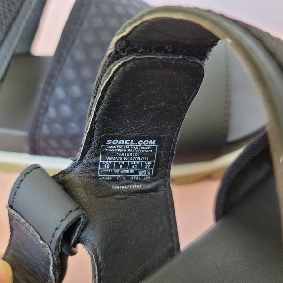 SOREL Roaming Decon Slingback Sandals- Women's Size 10 - Black/Olive color⭐ - Picture 15 of 16